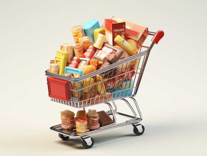 rendering-3d-del-carrello-della-spesa-dei-cartoni-animati